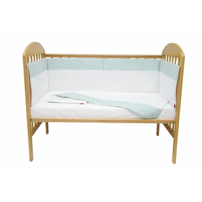 Set protectii patut Bubble Blue, din bumbac, 70x140 cm KDE35NBBBLU70140