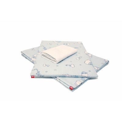 Lenjerie pat copii Ursuletul Martinica Albastru, din bumbac, 63x127 cm, 75x100 cm set 3 piese KDELP3753563127UMA
