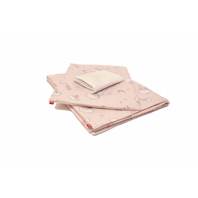 Lenjerie pat copii Ursuletul Martinica Roz, din bumbac, 63x127 cm, 100x135 cm set 4 piese KDELP41004063127UMR