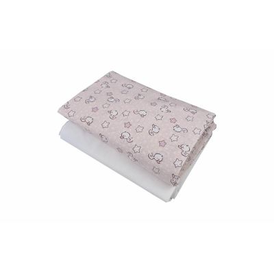 Set cearceafuri Pink Ducks, cu elastic, din bumbac, 52x95 cm KDECE25295PKDK