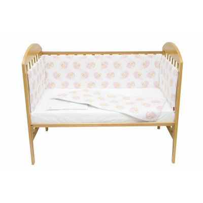 Set protectii patut Pink Bear's Dream, din bumbac, 50x100 cm KDE20NBPBDBABY