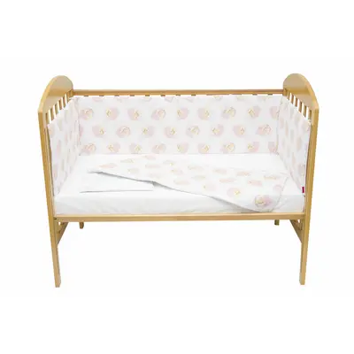 Set protectii patut Pink Bear's Dream, din bumbac, 50x100 cm KDE20NBPBDBABY