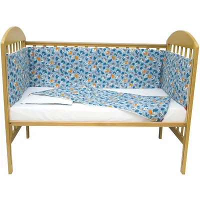 Set protectii patut Tiger Jungle, din bumbac, 50x100 cm KDE20NBTIGJBABY