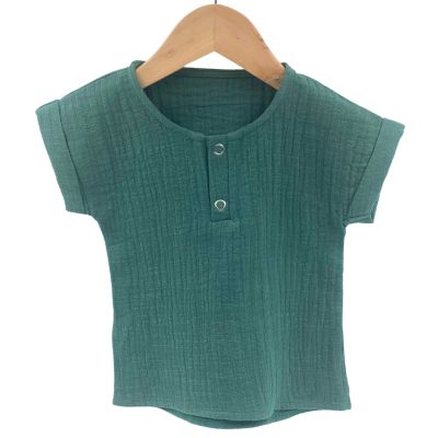 Tricou cu capse de vara pentru copii, din muselina, Curious Explorer, 3-4 ani KDEBM34CE
