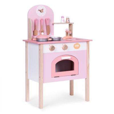 Bucatarie din lemn pentru copii cu accesorii, 48 x 26 x 76.5 cm, ecotoys hm232570 edeedihm232570