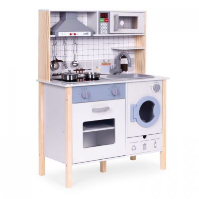 Bucatarie din lemn pentru copii cu accesorii, 70 x 30 x 93 cm, ecotoys tl403005 edeeditl403005