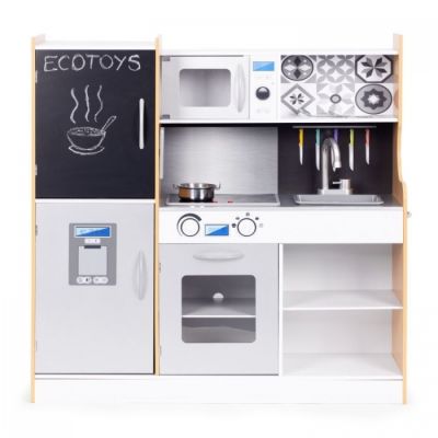 Bucatarie din lemn pentru copii cu accesorii, 90.3 x 31 x 90 cm, ecotoys tl053001 edeeditl053001