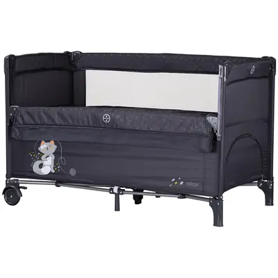 Patut pliabil chipolino relax anthracite cu laterala culisanta hubkosire256an