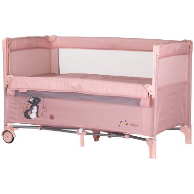 Patut pliabil chipolino relax pink marshmallow cu laterala culisanta hubkosire259pm