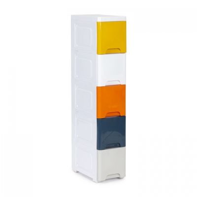 Raft pe roti cu 5 compartimente pentru depozitarea jucariilor modernhome - multicolor edeedipjjcbs0019-05b