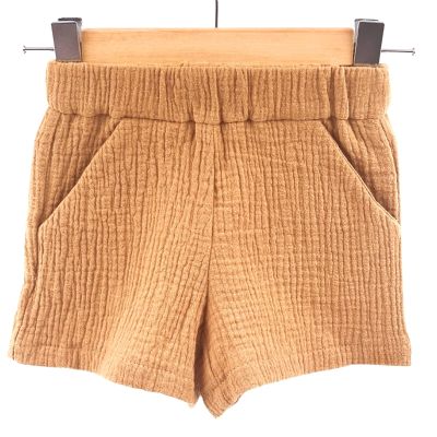 Pantaloni scurti de vara pentru copii, din muselina, Biscuit, 4-5 ani KDEPSVCM45BISCUIT