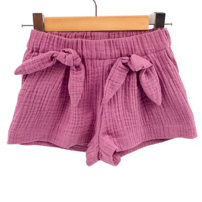 Pantaloni scurti pentru copii, din muselina, cu talie lata, Lavender, 2-3 ani KDEPSVMTL23LAVENDER