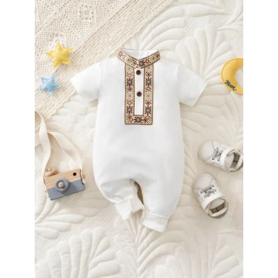 Salopeta alba pentru baietei cu broderie mbtu114-r1