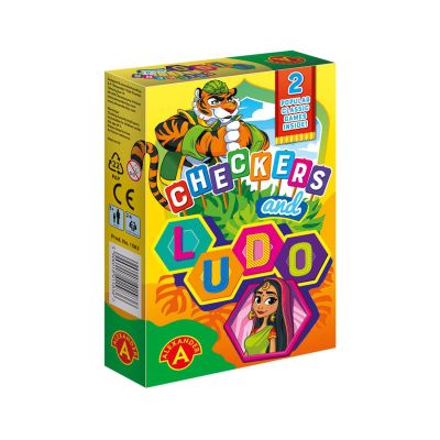 Set doua mini jocuri  educative Nu te supara frate si CHECKERS, Alexander Games KDGAXG-1583