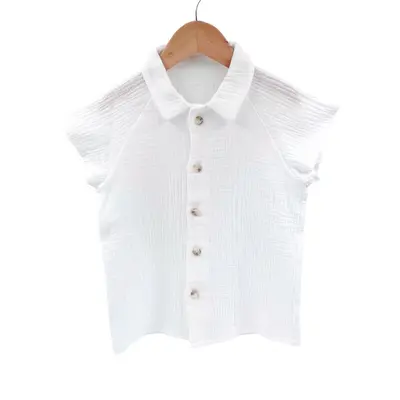 Camasa cu nasturi de vara pentru copii, din muselina, Pearl, 110-116 cm (5-6 ani) KDECNVCM56PEARL