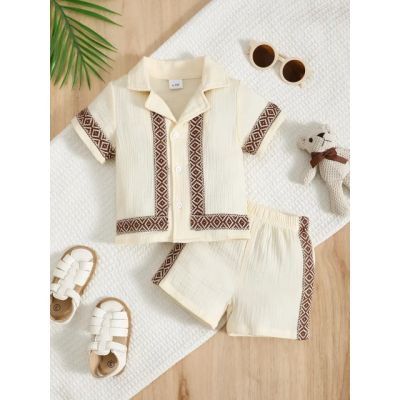 Costumas de vara din muselina pentru baietei mdtu118-r2