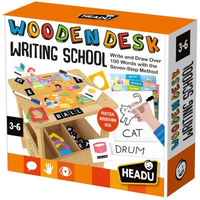 Headu - Birou din lemn cu diverse activitati educative de a scrie si desena 3-6 ani ARTHE60575
