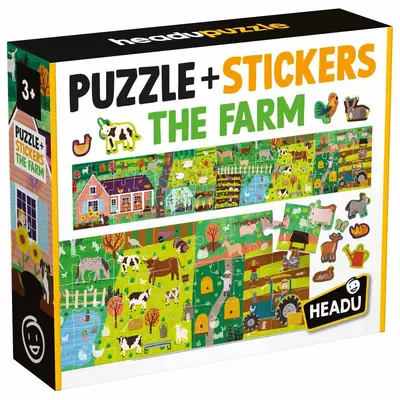 Headu - Puzzle si stickere Ferma cu 48 piese ARTHE59087