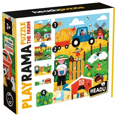 Headu - Puzzle-uri stivuibile Aventura la Ferma pentru copiii de peste 3 ani ARTHE59032