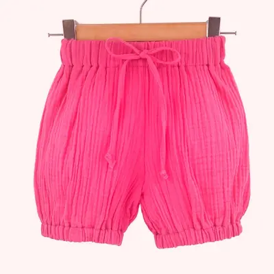 Pantaloni bufanti de vara pentru copii din muselina,  Pink Pop, 12-24 luni KDEPBM1218BD