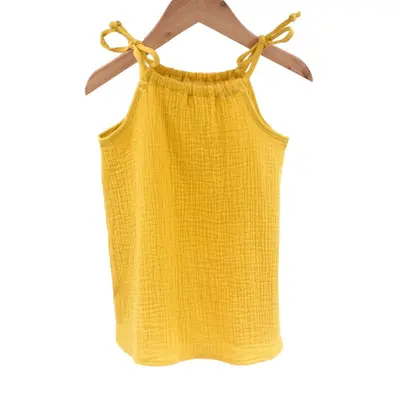 Top cu snur pentru copii, din muselina, Lemonade, 6-7 ani KDETSM67LEMON