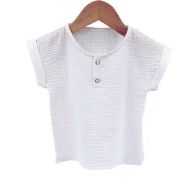 Tricou cu capse de vara pentru copii, din muselina, Pearl, 4-5 ani KDETCM45PEARL