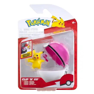 Pokemon - Set 2 figurine Clip n Go, Pikachu (Female) with Love Ball W19 BKFPKW3638