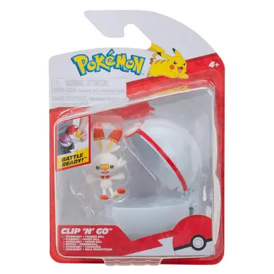 Pokemon - Set 2 figurine Clip n Go, Scorbunny with Premier Ball W19 BKFPKW3642