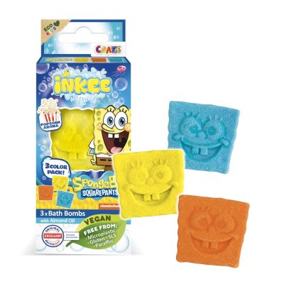 Craze - Bombe de baie Inkee 3 buc asortate in forma de SpongeBob ARTCRZ48740