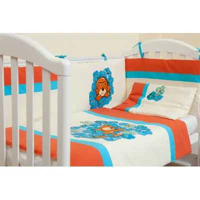 Lenjerie de pat copii, KidsDecor, Ursulet in flori KDE60120URSINFLORI