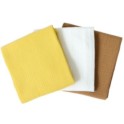 Set 3 scutece de muselina "Pearl Lemonade", 75x75 cm KDES3SMPEARLLEMON