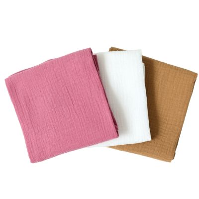 Set 3 scutece de muselina "Pinky Biscuit", 75x75 cm KDES3SMPINKYBSC