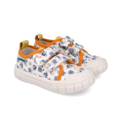 Tenisi canvas cu monstruleti pentru copii Garvalin 252382, albi (Marime: 23) JEM252382-A-23