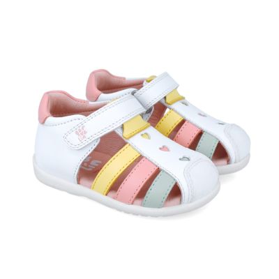 Sandale din piele pentru copii Garvalin 252303, alb (Marime: 18) JEM252303-B-18