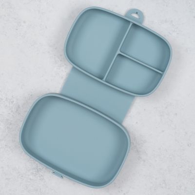 Caserola compartimentata din silicon cu ventuza, AppeKids Magic Box - Aqua Blue KRTAK276005