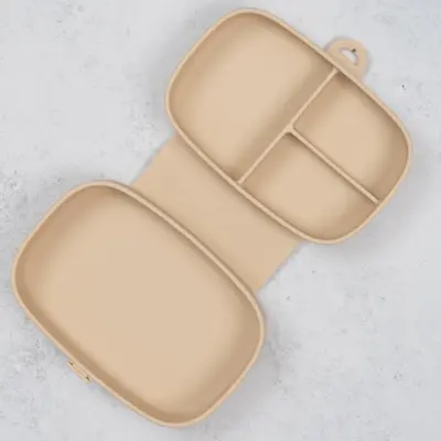 Caserola compartimentata din silicon cu ventuza, AppeKids Magic Box - Bubble Beige KRTAK275992