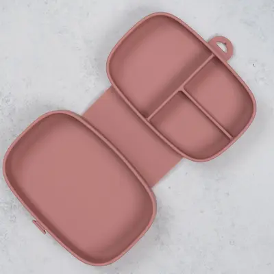 Caserola compartimentata din silicon cu ventuza, AppeKids Magic Box - Old Rose KRTAK275985