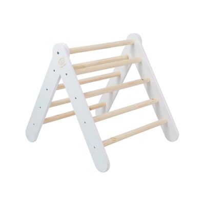Scara Din Lemn Pentru Copii - Triunghi De Catarare Tip Pikler Montessori, Alb, Meowbaby Pjbwtd001