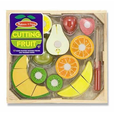 Set fructe lemn pentru taiat - melissa & doug - okemd4021