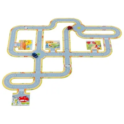Circuit de podea cu 2 masinute die cast incluse - okegoki57422
