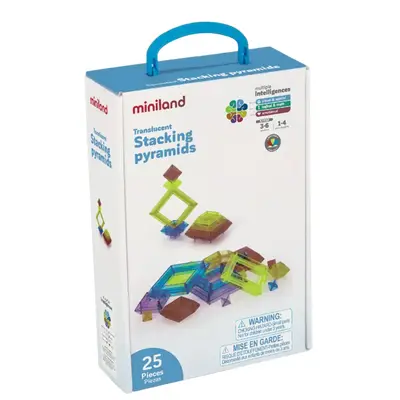 Joc de constructii cu piese translucide piramide - okeml32174