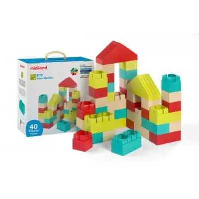 Joc de construit eco kim blocks 40 piese - okeml32159