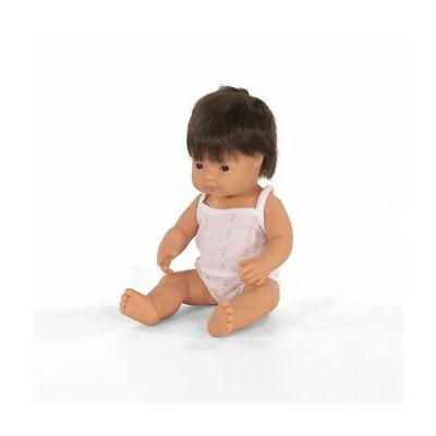Papusa educationala 38 cm baietel european brunet - okeml31179