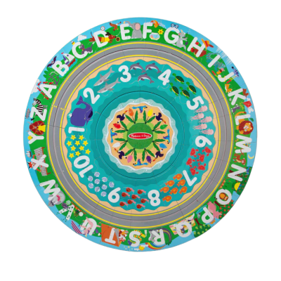 Puzzle de podea circular pentru invatarea numerelor si literelor (limba engleza) tarmul marii - okemd31008