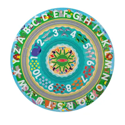 Puzzle de podea circular pentru invatarea numerelor si literelor (limba engleza) tarmul marii - okemd31008