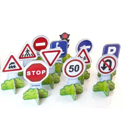 Set 12 semne de circulatie mini - miniland - okeml27461