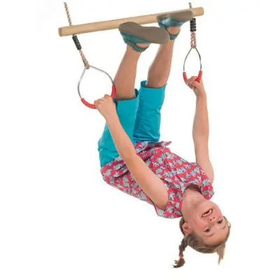 Trapez din lemn cu inele metalice - pp10, rosu - okekbt225.001.001.001