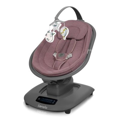 Balansoar si sezlong, Lionelo, Blossom, 5 melodii, 5 moduri de balansare, Cu jucarii, Husa respirabila, 60% bambus, Cu telecomanda, Reglare pozitie scaun pentru somn, Pana la 9 kg, Mov BYNLO-BLOSSOM_PINK_MAUVE