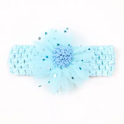 Bentita bleu pentru fetite - floarea dantelata cu stelute mdx-22040-4-div