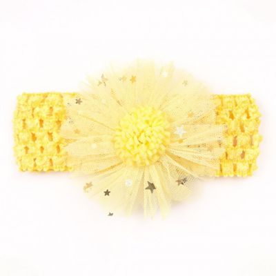Bentita galbena pentru fetite - floarea dantelata cu stelute mdx-22040-1-div